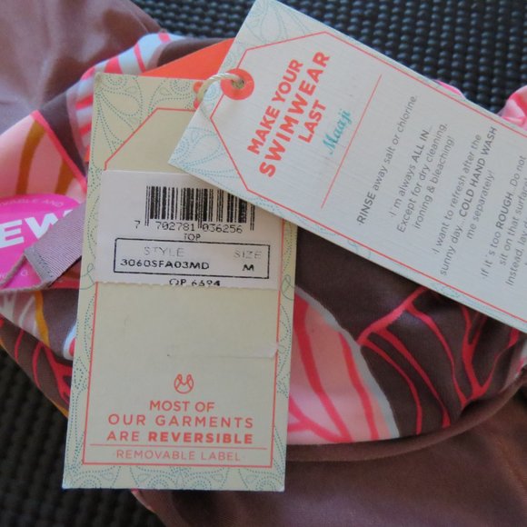 MAAJI Shimmering Cognac Cumbia Reversible Off Shoulder Bikini Top Size US M NWT - Picture 15 of 15